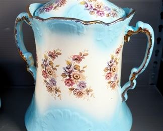 Porcelain Pitcher, Water Basin, Lidded Tureen, Cookie Jar, Mug, And Powder / Trinket Box, Total Qty 6
