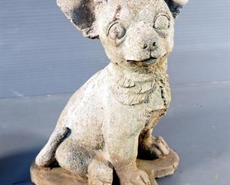 Cast Iron Dachshund Boot Scrapper, And Concrete Puppy Dog