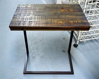 World Market Metal And Wood Side Tables, 26" x 16" x 24", Qty 2
