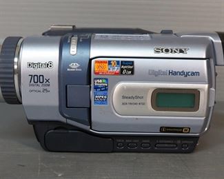 Electronics Sony Digital Video Camera Recorder, 700X Digital Zoom, Model #DCR-T4V340, Untested, Missing Battery, And Sony HDMI Dvd Player, #DVP-SR510H
