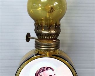 Vintage Oil Lamp With Chimney, 9.5" Tall With Religious Depiction, 11.5" Tall And 12" Tall Glass Oil Lamps With Chimney
