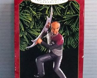 Hallmark Keepsake Star Trek Ornaments Including Sound And Light Transporter Chamber, Worf 7 Of 9, Lightup USS Enterprise, And More, Total Qty 7
