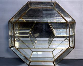 Mirrored Glass Wallmounted Display Cases Qty 3, 14.5" x 14.5" , 15" x 9.5", 12" x 8.5",