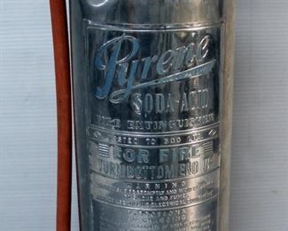 Vintage Pyrene Soda-Acid Fire Extinguisher With Hose, Marked 143, 24" Tall