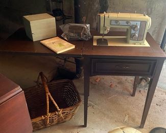 Vintage Kenmore Sewing Machine, Accessories, and Manual