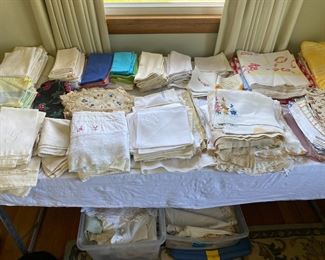 Assorted Linens Including Vintage Linens