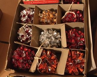 Vintage Mini Glass Ornaments, Vintage Foil Christmas Ornaments and Iced Light Bulbs