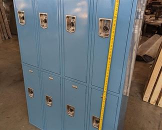 Penco Products Inc. Locker Unit. 72in tall X 48in Wide x 12in Deep. Unit includes 4 lockers on top and 4 lockers on bottom. With Master Key. Previously owned.

Duplicate photos were used. Individual items conditions may slightly vary. All units in good working condition.
