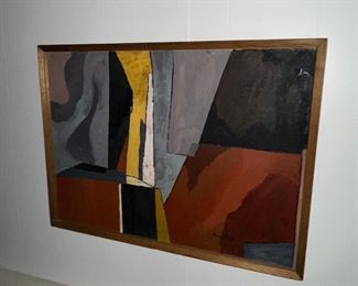 Framed Abstract Oil Painting