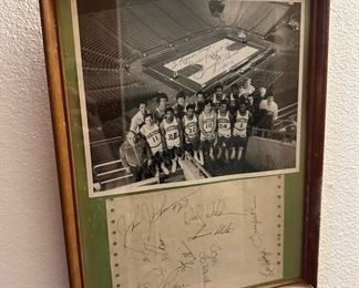 Signed Photo and Paper by Sonics Basketball Team - 1979