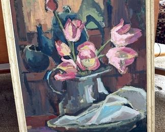 Floral Oil Painting by B. Giles