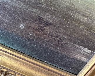 Oil Painting of Bouquet with Gold Tone Frame by B Bowers