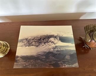 Signed Photograph of Mt St. Helens Volcano Eruption