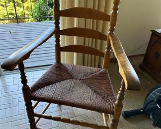 Wood Ladder Back Arm Chair