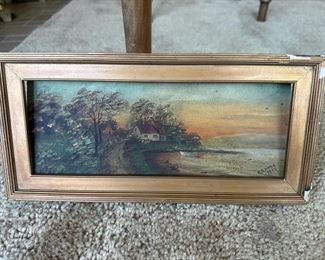 Landscape and Seashore Painting by C.S. Wood - 1912