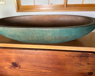 Turquoise Wood Bowl