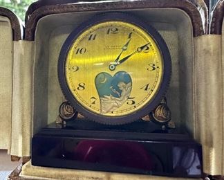 Le Petit Forgeron Gilt Brass Animated Desk Clock
