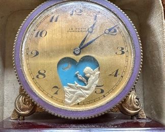 Le Petit Forgeron Gilt Brass Animated Desk Clock