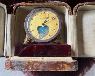 Le Petit Forgeron Gilt Brass Animated Desk Clock