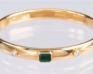 Emerald and Diamond Bangle