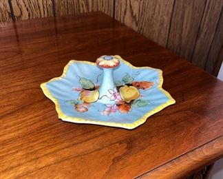 Noritake Japan handpainted, floral, fruit, trinket dish