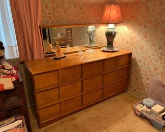 This dresser and mirror set by Heywood Wakefield are definitely worth the look in person.  