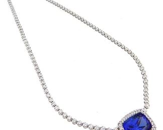Tanzanite Diamond Necklace 14KT