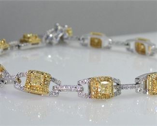 18K 2.27cts Fancy Yellow Diamond Bracelet .72ct