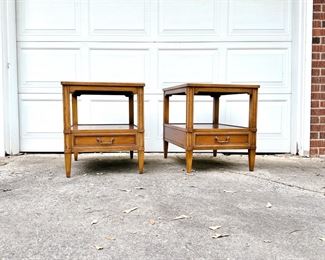MID CENTURY MODERN TWO TIER RECTANGULAR SIDE/END TABLES - SET OF 2