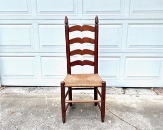 Antique Ladderback chair with Rush Seating - EXCELLENT condition on the seat