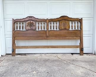 VINTAGE KING FLORAL CARVED HEADBOARD