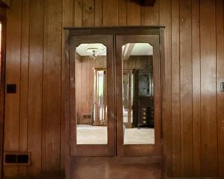 VINTAGE MIRRORED WARDROBE ON CASTERS