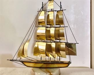 Brass Sailboat - Brass Schooner