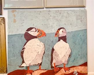 Puffin Fabric Art (huge!)