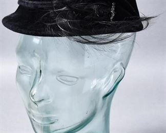 Avalon France Velour Cap w/ Feathers
