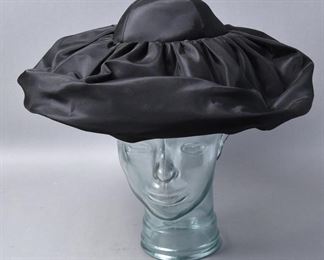 Coralie Taffeta Wide Brim 1950s Hat
