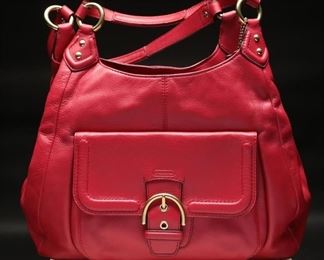 Coach Campbell Red Leather Shoulder Bag
