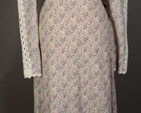 1970s Handmade Prairie Maxi Dress
