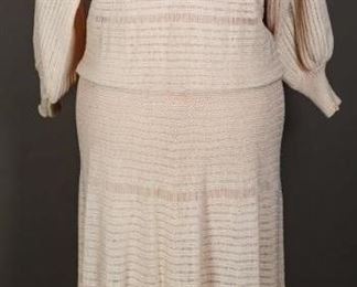 Woven Knit Drop Waist Sweater Dress
