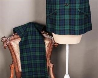 Pendleton Blue Green Plaid Tartan Vest & Pants Set

