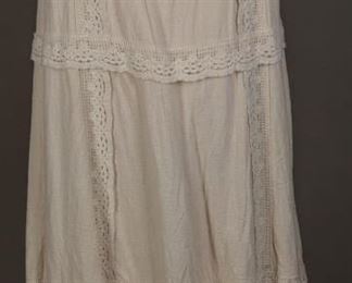 Handmade Cotton & Lace Cream Walking Maxi Skirt
