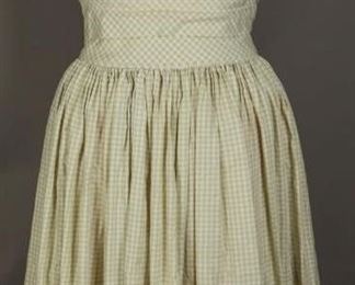 Handmade Green Gingham Embroidered Summer Dress
