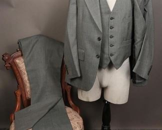 1960's Botany 500 Blue Glen Check 3-Pc Suit
