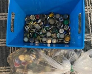 Beer bottle tops.