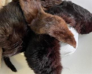 Selection of fur stoles and pieces.