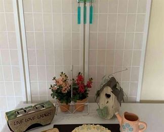 Bird HouseWhite Iron BasketStepping StoneWind ChimeWatering Can