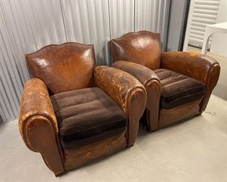 Vintage leather club chairs $300 pair