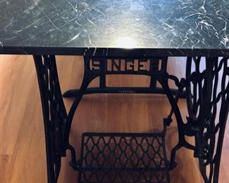 Antique Singer Sewing Table w/Granite Top