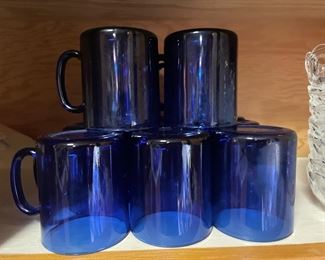 Set of Cobalt Blue Mugs