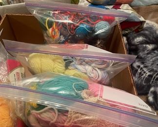 Assortment of Fabric and Yarn